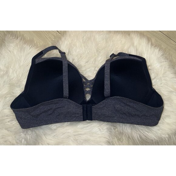 Torrid Curve 360 Back Smoothing Push Up Plunge Bra UW Womens 44C Heather Blue - Picture 4 of 7